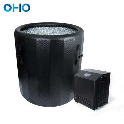 OHO Outdoor drop stitch inflatable ice bath tub cold plunge barrel recovery with chiller