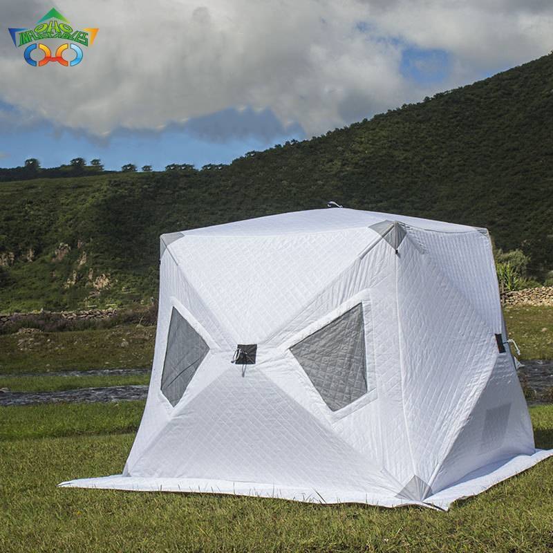 OHO Factory Wholesale Durable Automatic Oxford Canvas Pop Up Hub Quick Open Winter Ice Cube Fishing Tent