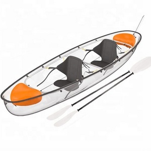 Canoe Transparent 2 Persons Pc Crystal Glass Canoe Kayak and Fishing Wooden Case Clear 6mm Canoa LLDPE Lakes & Rivers 3.1 - 4m