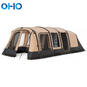 OHO Outdoor Waterproof Inflatable 8-10 Persons Large Glamping Airpole Tent for Family Team Camping