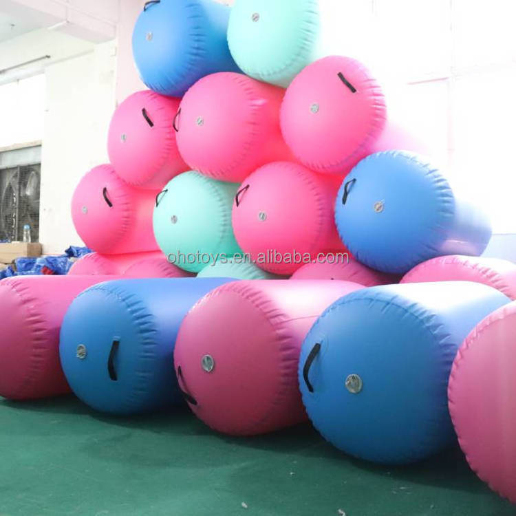 Wholesale 2021 Inflatable Air Roll Blue Jumping Air Roll Gymnastic Airtrack Tumbling Mat for Gymnast