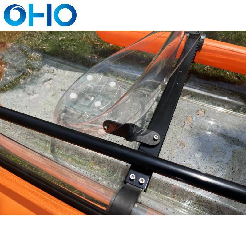 OHO Hot Selling Transparent Polycarbonate Canoe Kayak Clear Bottom Crystal Boat For 2 Person