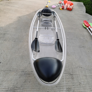 OHO Wholesale High Quality Small Plastic Rowing Boats Transparent Canoe Kayak Clear Kayak 2 Person