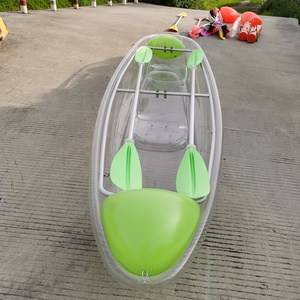 OHO OEM Transparent Polycarbonate Kayak 2 Seats Clear Bottom Boat Crystal Canoe with Paddle for River Sea