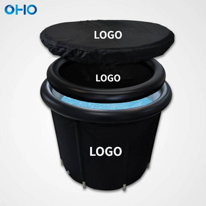 OHO Lightweight PVC Ice Bath Tub 1 Person Inflatable Ice Water Barrel Pod for Ice Water Sport Recovery