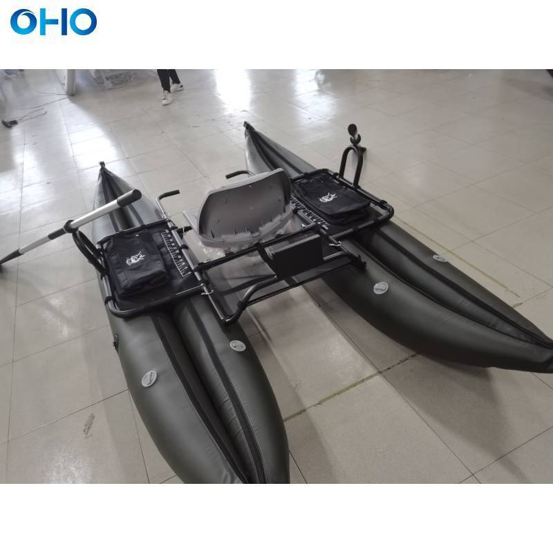 OHO 375FC FoldCat Inflatable Pontoon Fishing Boat