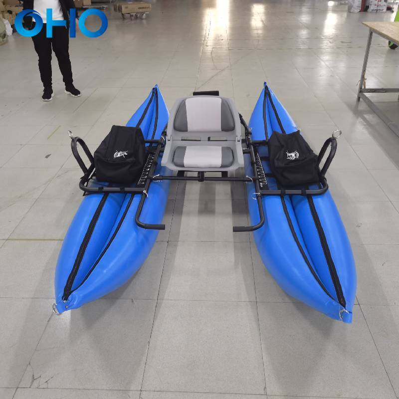 Inflatable Fishing Boat Float Tube with Paddles for Rowing Rafting Paddling