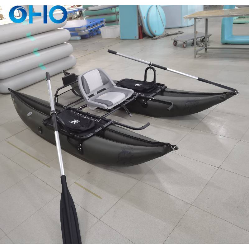 Inflatable Fishing Boat Float Tube with Paddles for Rowing Rafting Paddling