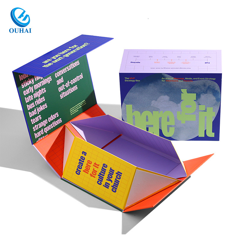 manufacturer Custom recyclable Hard  Cardboard Rigid magnetic  Packaging box Luxury Folding Gift Boxes With Magnetic Lid