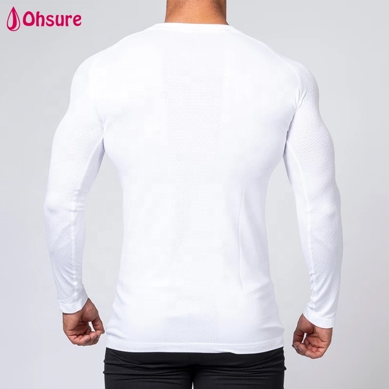 custom high quality printed slim fit loong sleeve shirts mens gym active wear fitness compression sport t shirt men