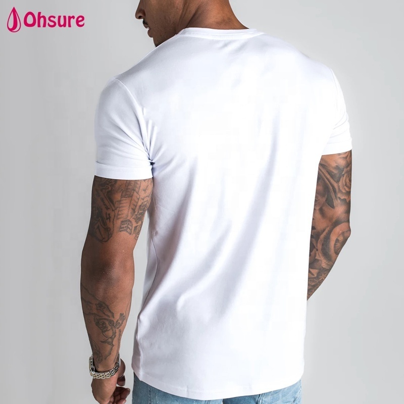 New casual mens sports clothes fitness gym wear plain tee t shirt bamboo fitted gym shirt custom sport t-shirt