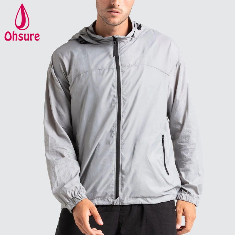 Top Selling 100% Nylon Extremely Lightweight Weather Resistant Wind Breaking Men Fitness Gym Running Jacket