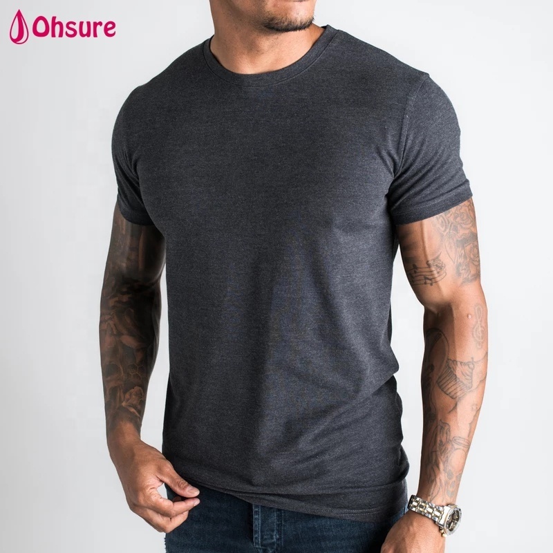 New casual mens sports clothes fitness gym wear plain tee t shirt bamboo fitted gym shirt custom sport t-shirt