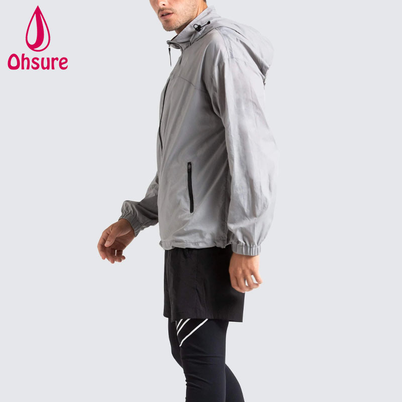 Top Selling 100% Nylon Extremely Lightweight Weather Resistant Wind Breaking Men Fitness Gym Running Jacket