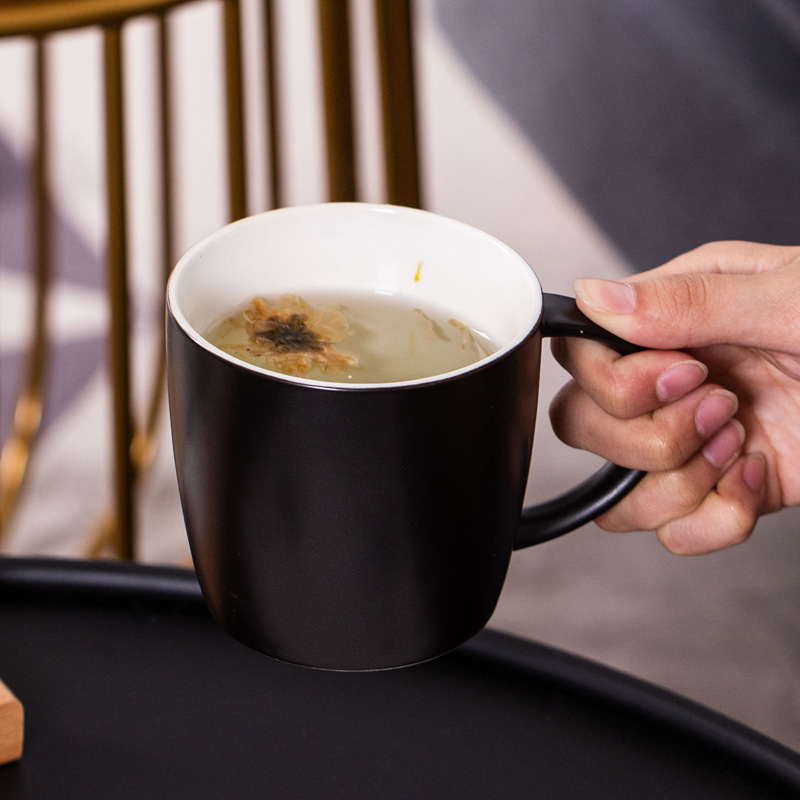 custom logo ceramic huge black diner coffee cup mug