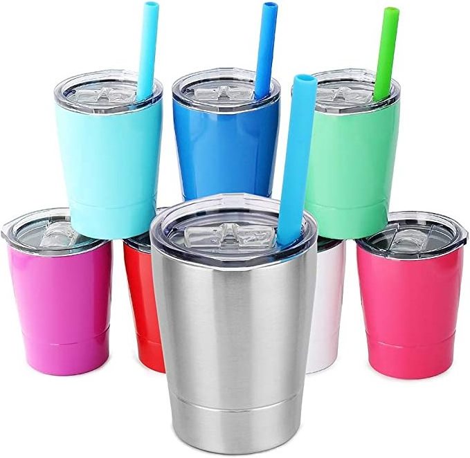 Colorful 10oz Kids Stainless Steel Cup Lovely Small Lowball 300ml Tumbler Sippy Cup with Lid