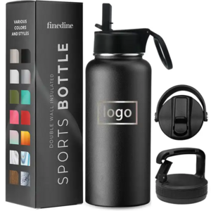 Portable 32oz 64 oz Insulated Stainless Steel Water Bottle 2L Water Jug Vacuum Flask 3 Lids Drink Thermos Sport GYM Water Bottle