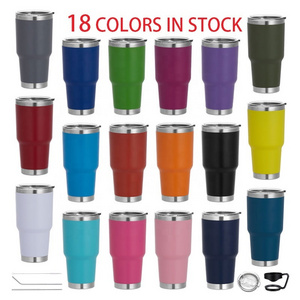 Bulk Price Blank 20 oz 30oz Powder Coated Travel Tumbler Double Walled Vacuum Coffee Mug Insulated Stainless Steel Cup With Lid