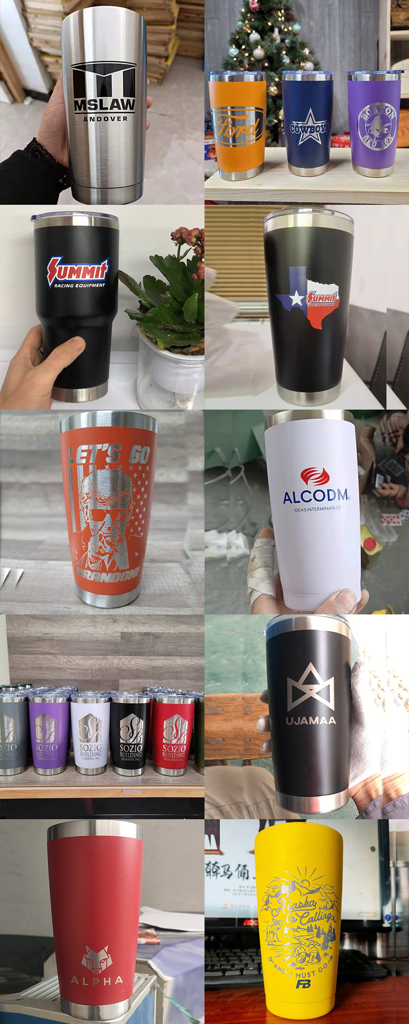 Bulk Price Blank 20 oz 30oz Powder Coated Travel Tumbler Double Walled Vacuum Coffee Mug Insulated Stainless Steel Cup With Lid