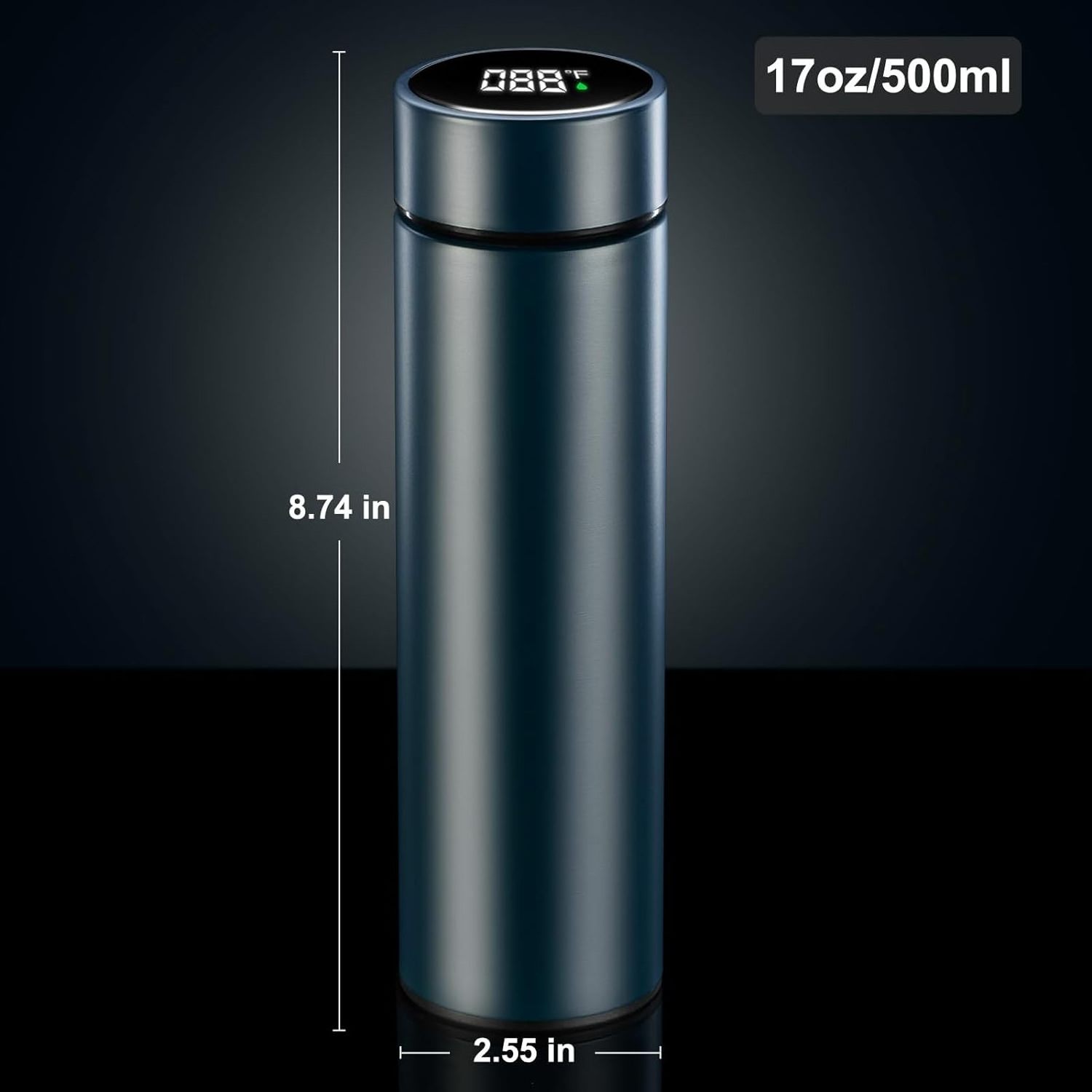 Portable 500 ml LED Temperature Display Water Bottle Stainless Steel Smart Thermos Vacuum Insulated Digital Leak Proof Cup Flask