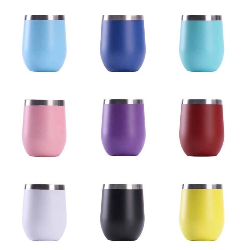 Eco-Friendly Egg Tumbler Coffee Cups  Double Wall Vacuum Insulated Stainless Steel Wine Glass Wholesale