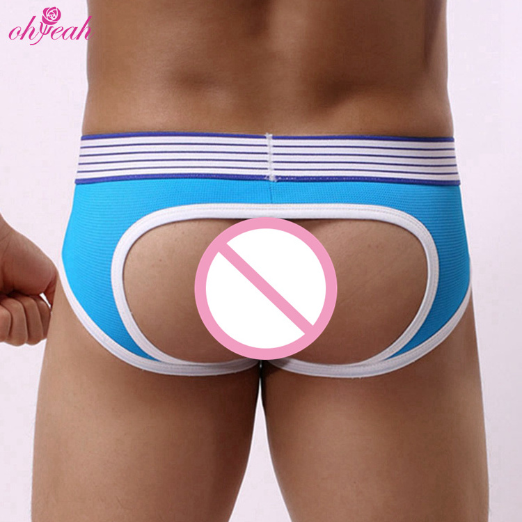 Hot selling private label mens open back sexy gay men brief underwear