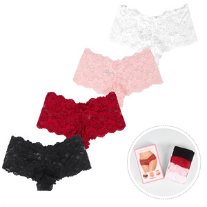 Gift Box Set Luxury Large Size Panty Sexy 4pcs/lot Women's Underwear Comfortable Women Sexy