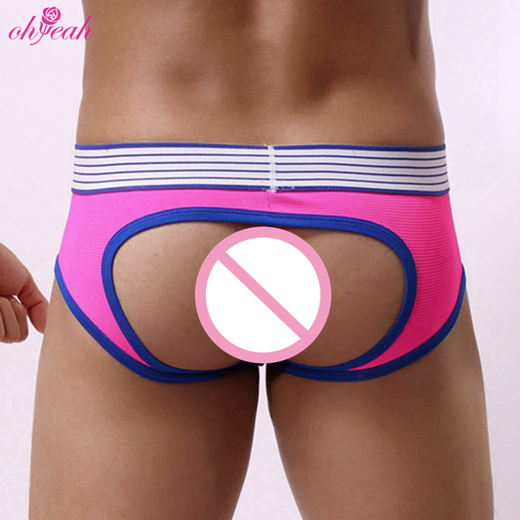 Hot selling private label mens open back sexy gay men brief underwear