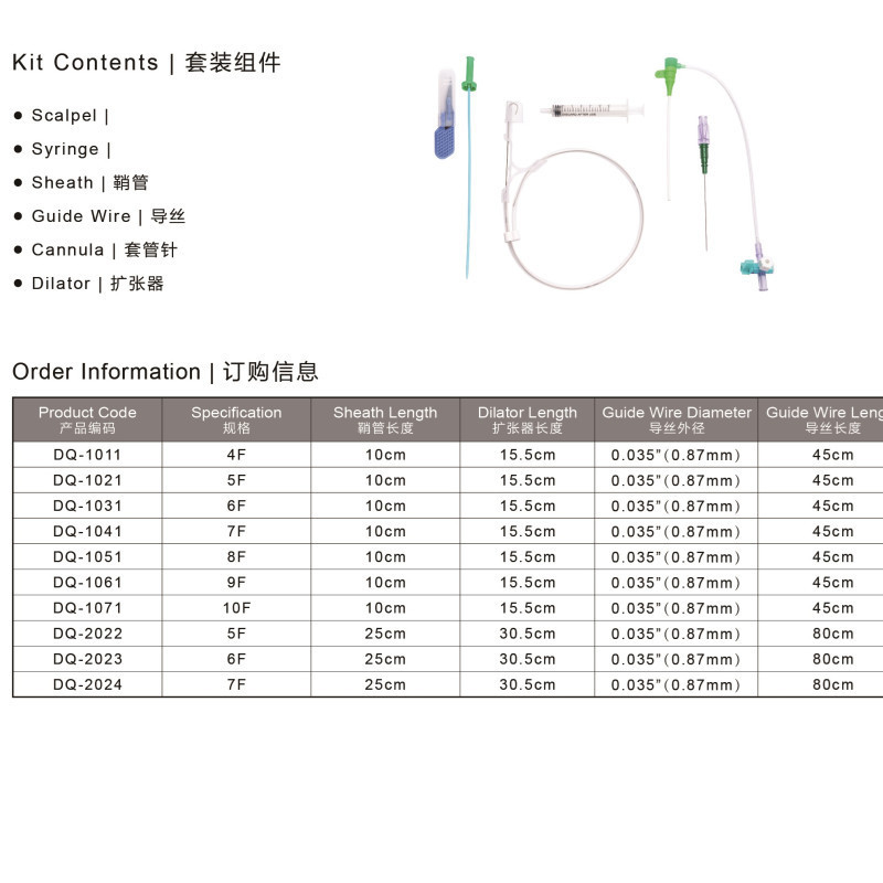 DISPOSABLE INTRODUCER SHEATH KIT