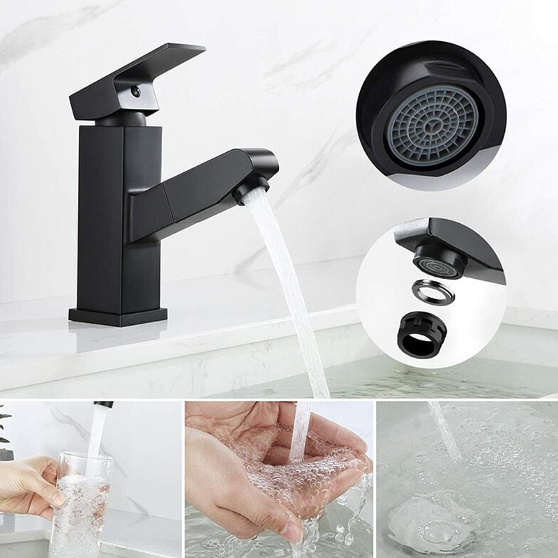 Luxury Bidet Bathroom Sink Water Filter Stainless Steel Faucets Mixers Black Zinc Alloy Dark Grey Basin Faucet