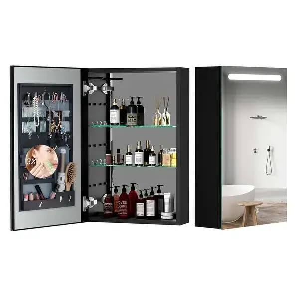 Factory Price Led Medicine Cabinet Smart Wall Bathroom Mirror Cabinet Jewelry Cabinet With Makeup Mirror