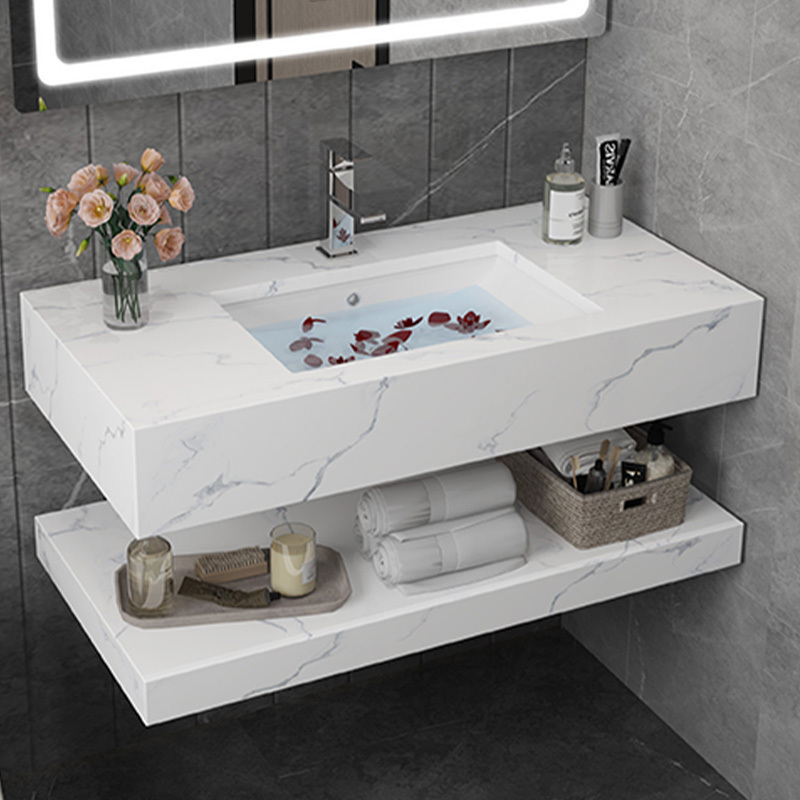 Modern Design Stainless Steel Bathroom Vanity Wall Mounted Bathroom Vanities Cabinets Set