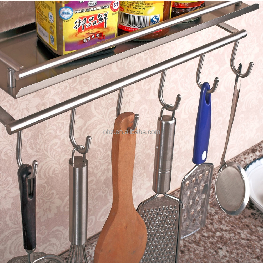 Wall mounted stainless steel kitchen utensil holder 334