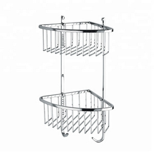 Stainless Steel Two Tier Bathroom Wall Shower Corner Triangle Shelf