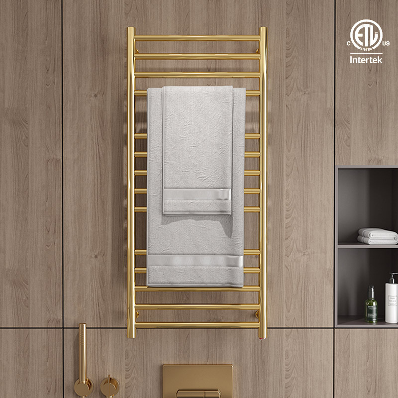 Gold electric heated drying towel rail Bathroom Radiator stainless steel wall hanging towel warmer rack