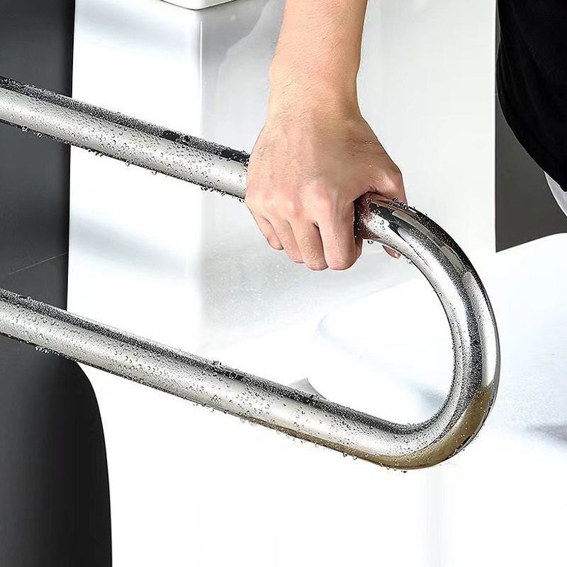 Flip Down Swing Up Stainless Steel Shower Safety Hand Rail Support Grab Bar With Toilet Paper Holder