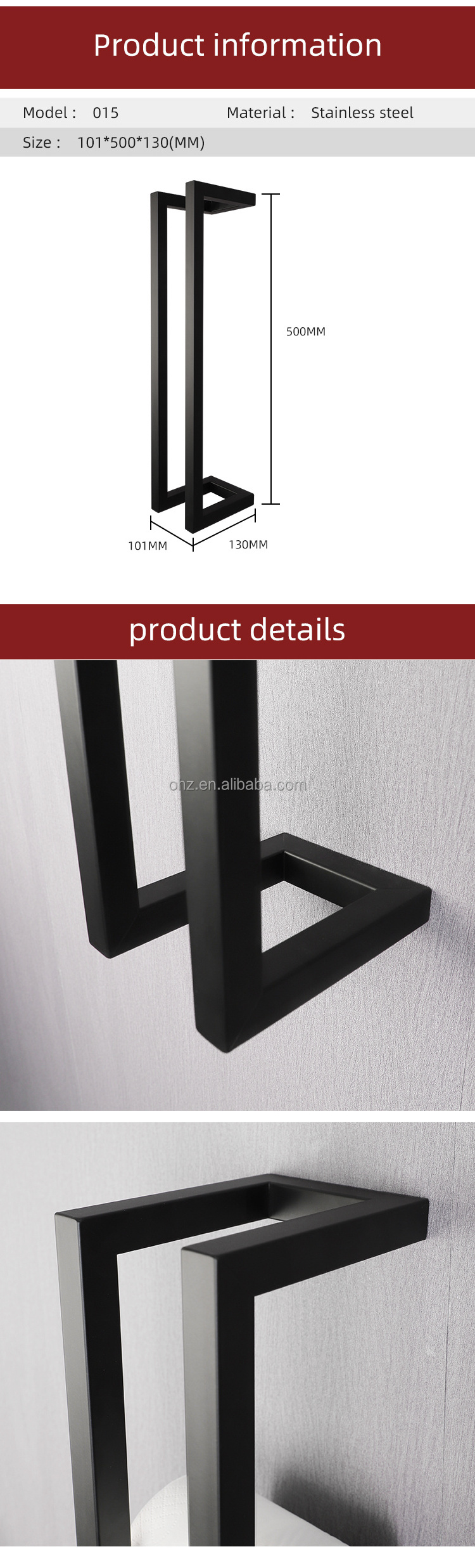 Customized Multifunction Matt Black Bathroom Towel Rack Toilet Paper Holder Toilet Paper Roll Holder