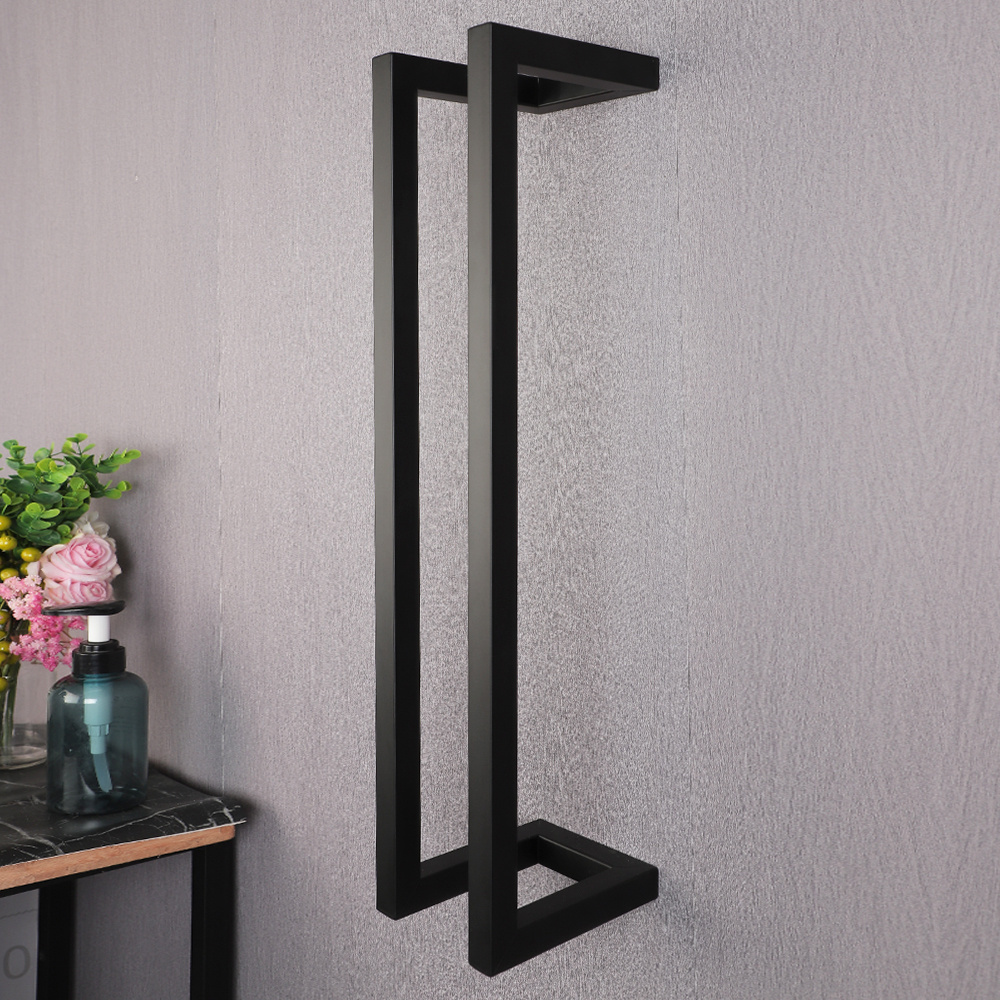 Customized Multifunction Matt Black Bathroom Towel Rack Toilet Paper Holder Toilet Paper Roll Holder