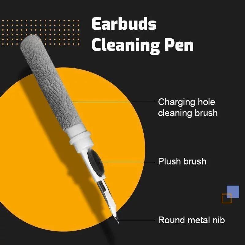 2 in 1 Cleaning Pen Tool Brush Kit For Airpods Pro 1 2 3 Wireless Airbud Earbuds Charging Box headphone Phone Cleaning Pen