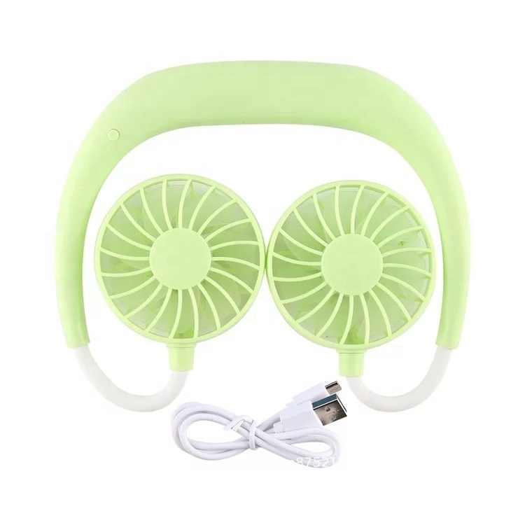 Hands Free Neckband Sports Fan Portable Rechargeable Usb Electric Battery Lazy Hanging Mini Band Neck Fan