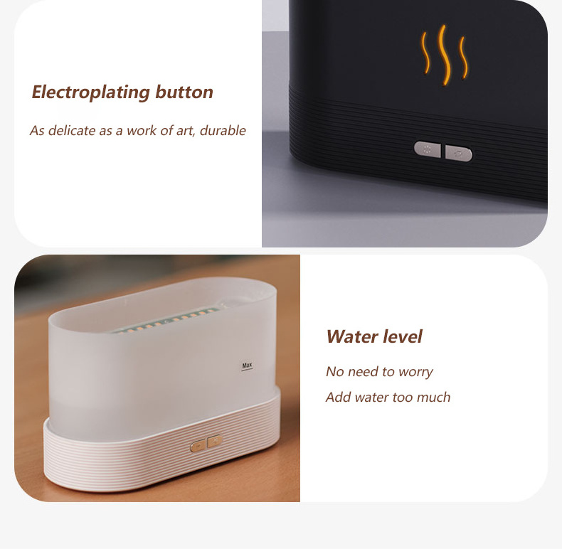 2023 Usb Fire Air Humidifier Night Light Aroma Diffuser Cool Mist Ultrasonic Led Flame Fire Humidifier