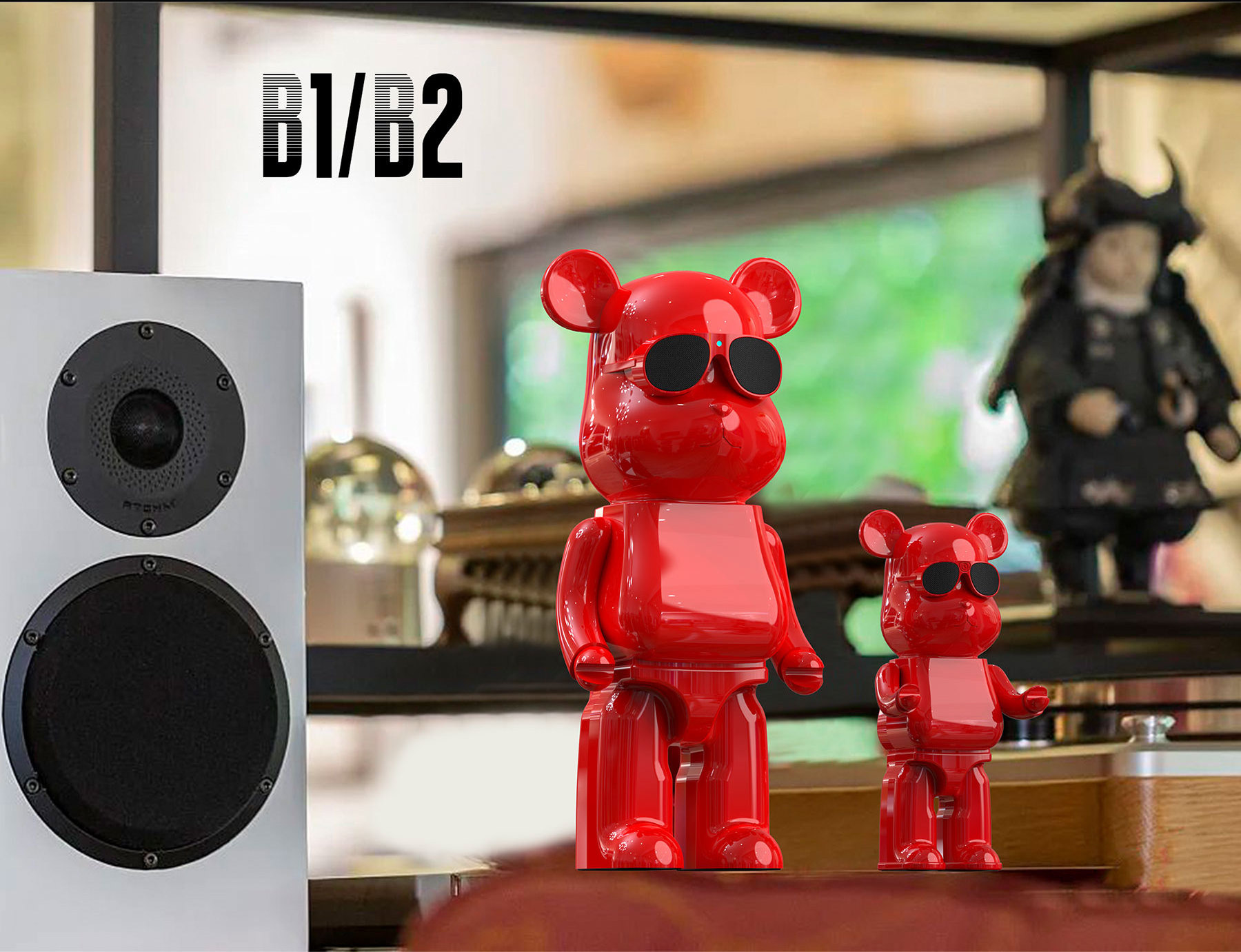 Birthday Gift Tws Series Car Audio Creative Bt Wireless Speaker Cartoon Doll Violence Bear Desktop Speaker