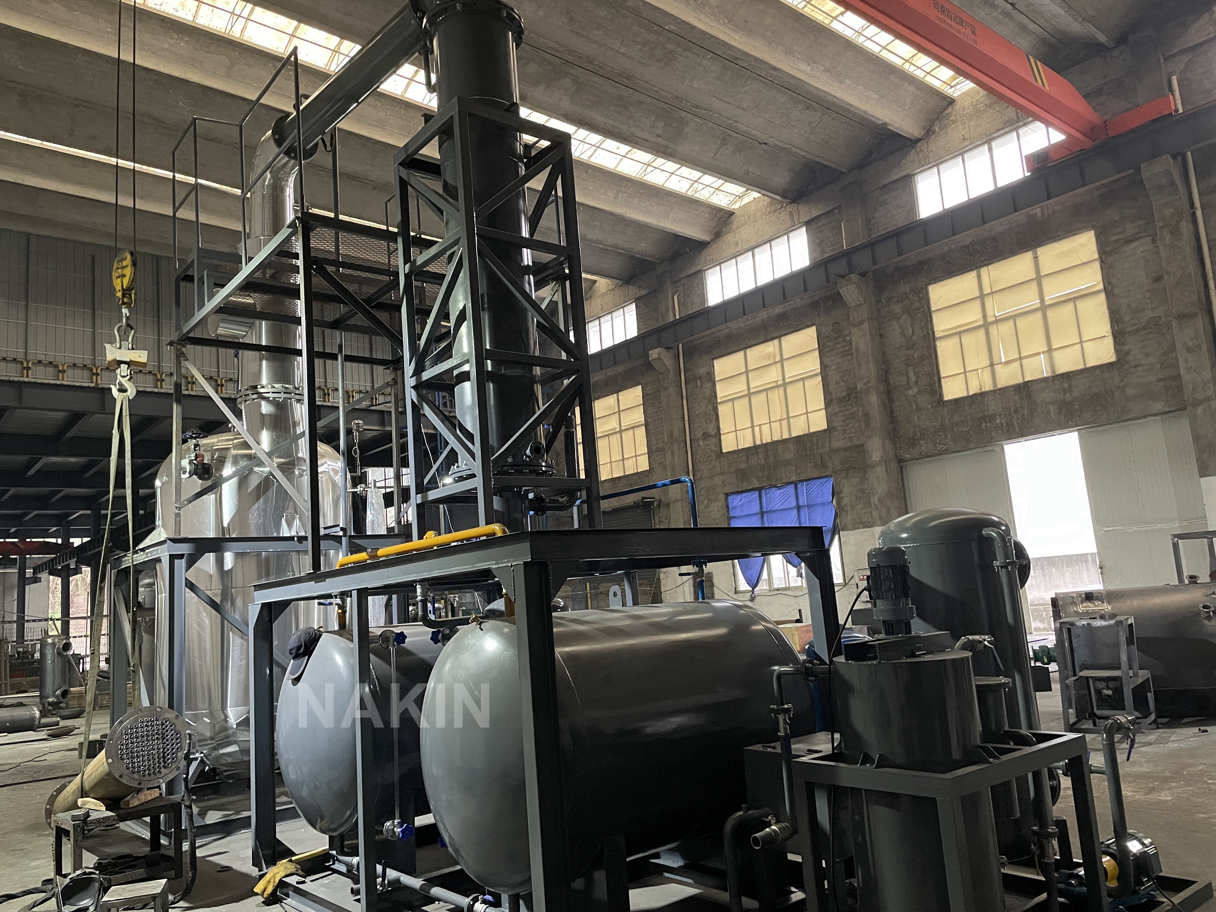 1 Ton Waste Oil To Diesel Oil Distillation Machine Waste Motor Used Engine Oil Recycling Plant