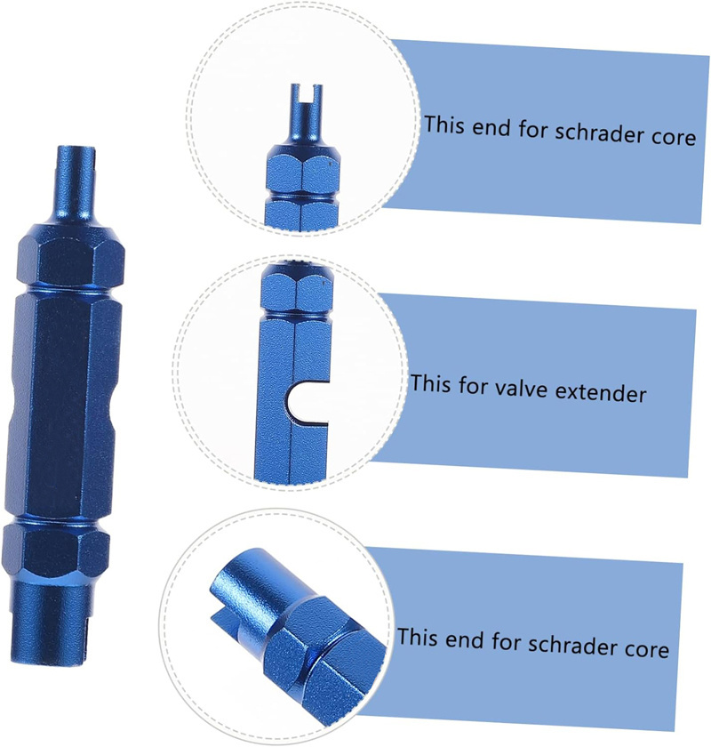 Valve Core Remover Caps Portable Bicycle Aluminum Alloy Valve Core Disassembly Fastening Repair Tool Valve Extender Tire Repair