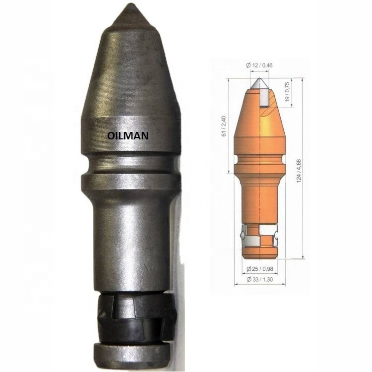 C31 BTK03 25mm Betek Round Shank Conical Bullet Bit For Trenching And Foundation Drilling