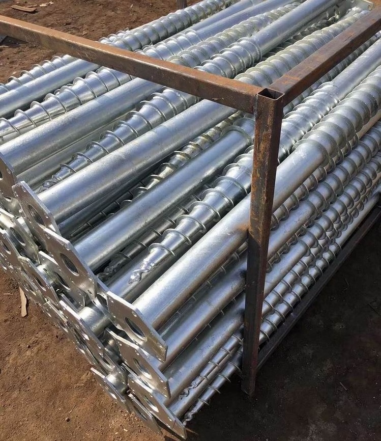 Q235 galvanized helical screw piles for solar/timber house/fence foundations