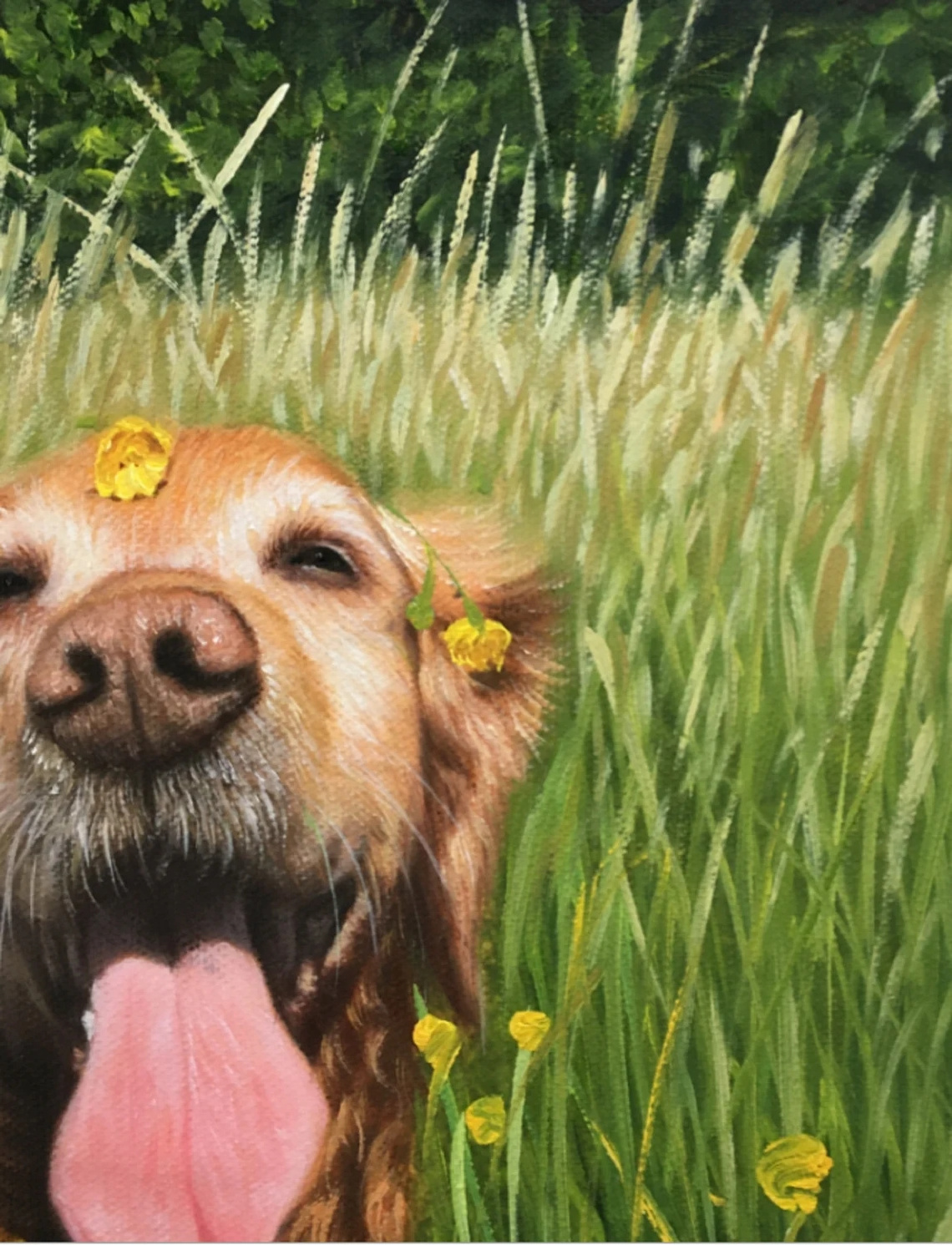 Pet Portrait Custom Dog Painting from Photo Realistic Pet Memorial Gift Portrait Commission Animal Oil Painting Art