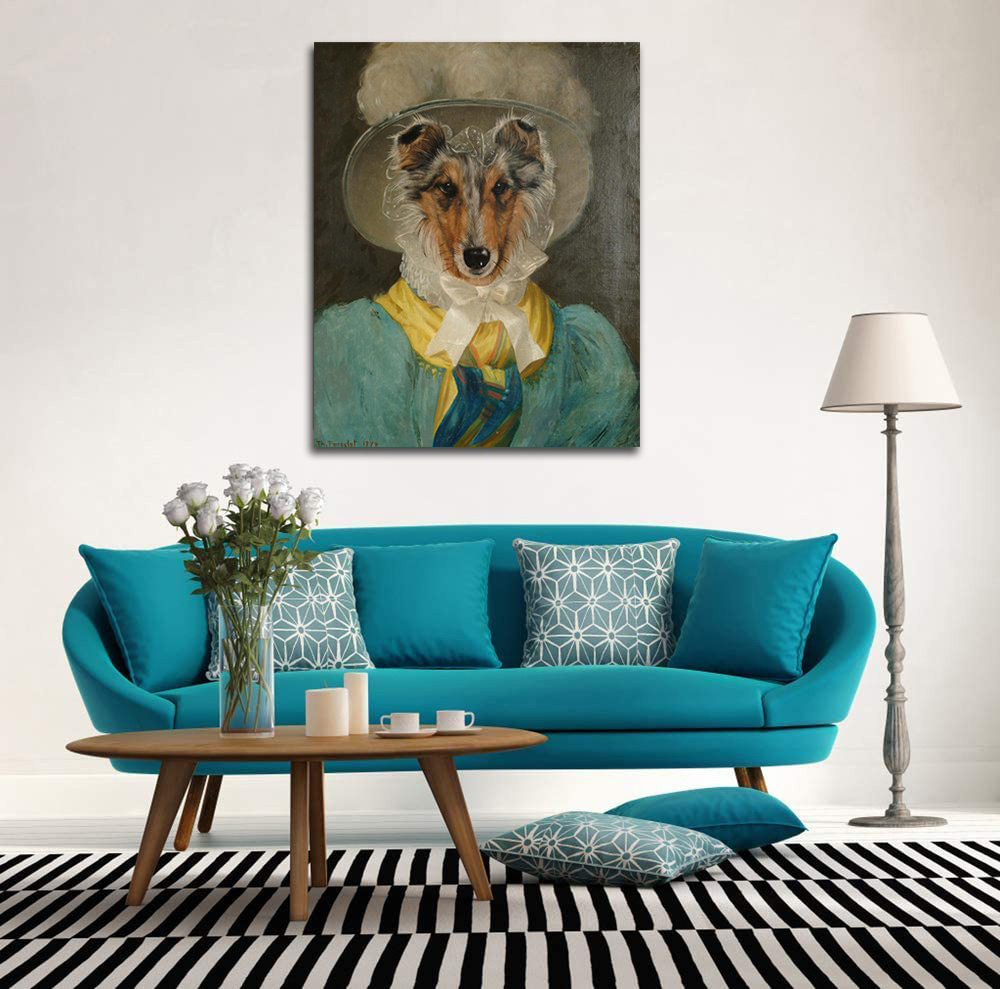 Wall Art Custom Pets Oil Painting from Photo Abstract Wall Artwork Renaissance Animal Funny  Pet