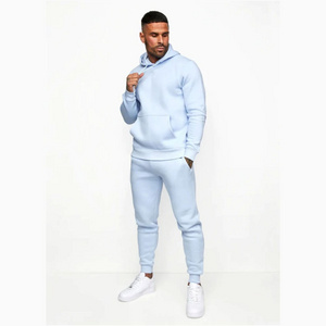 Slim Custom Fashion Fitted Printed Team Blue Gym Tracksuit for Men Sport Wear Sweat wear Two Pieces Blank Sport Tracksuit Men