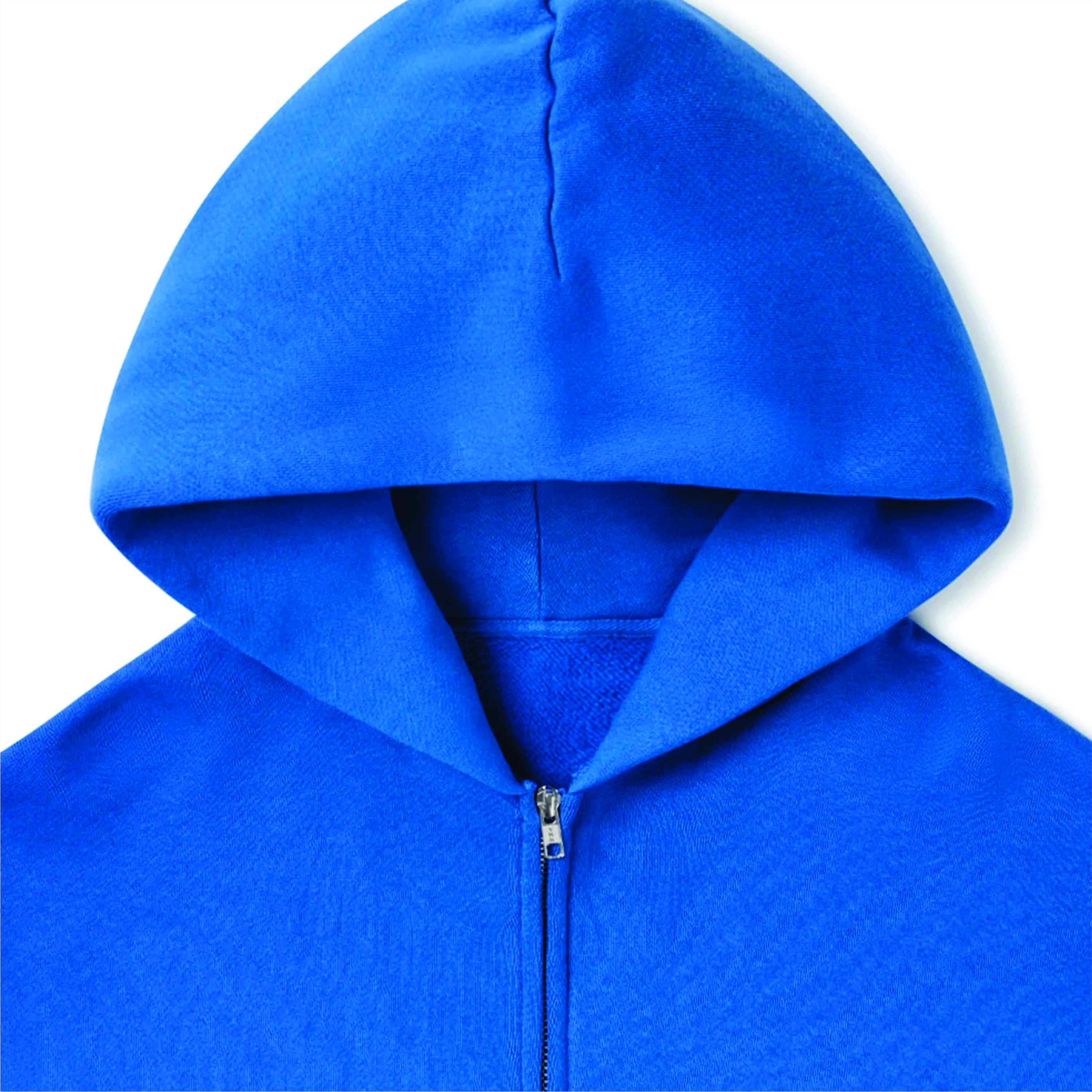 Factory Custom full zip up hoodie 500 gsm cotton full face zip double layer heavy weight custom zip up hoodies men